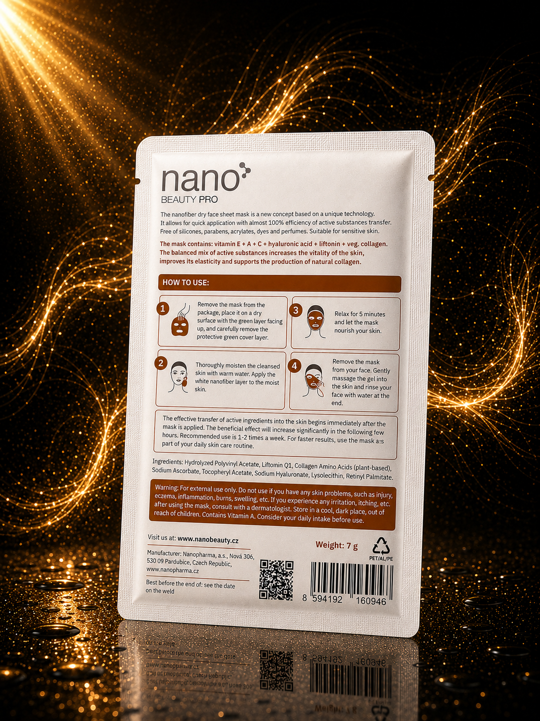 Nano Beauty Pro: Nanofiber and Collagen Face Mask with Intensive Lifting Effect