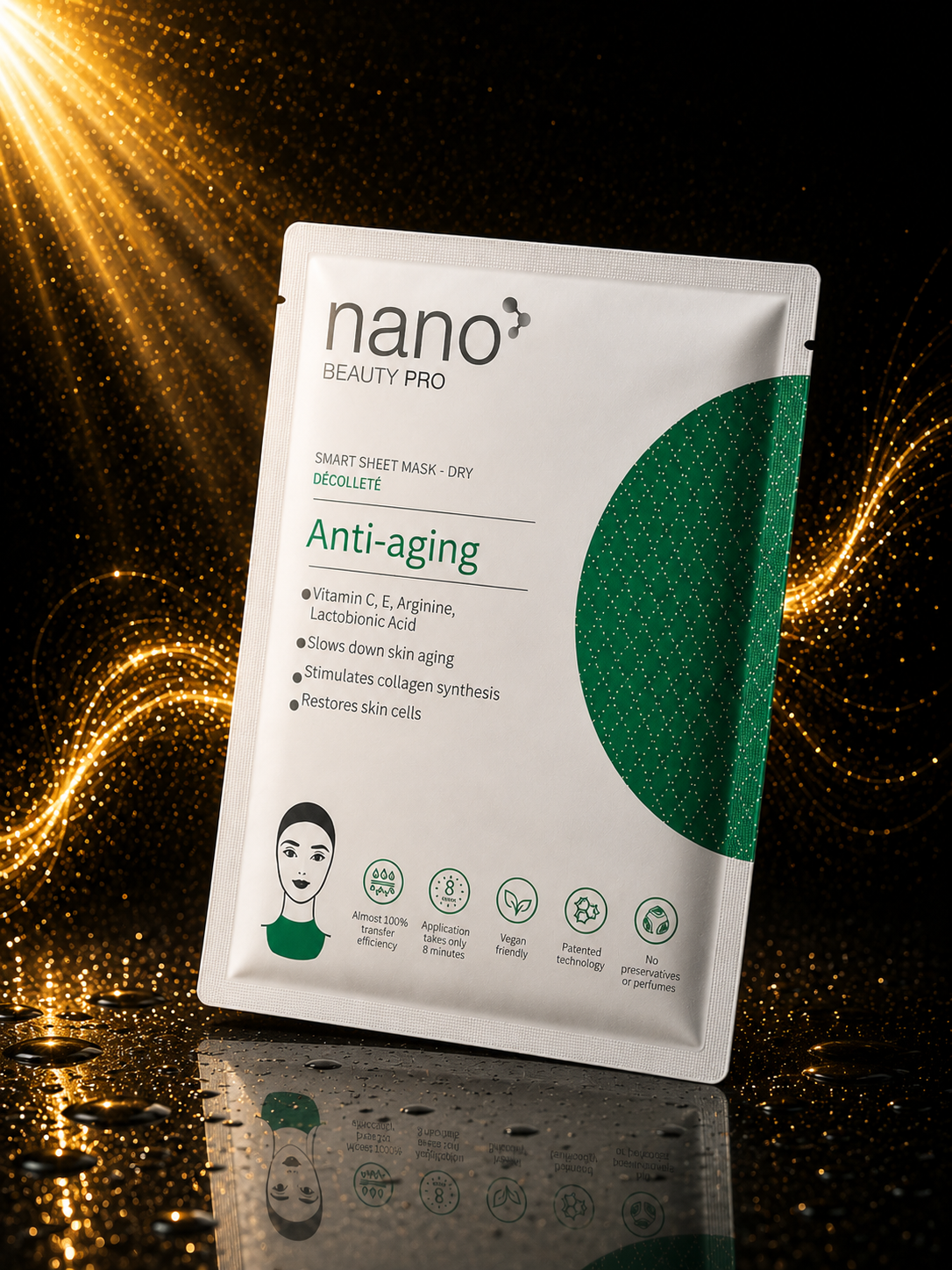 Nano Beauty Pro: Nanofiber Anti-Aging Mask for Décolletage