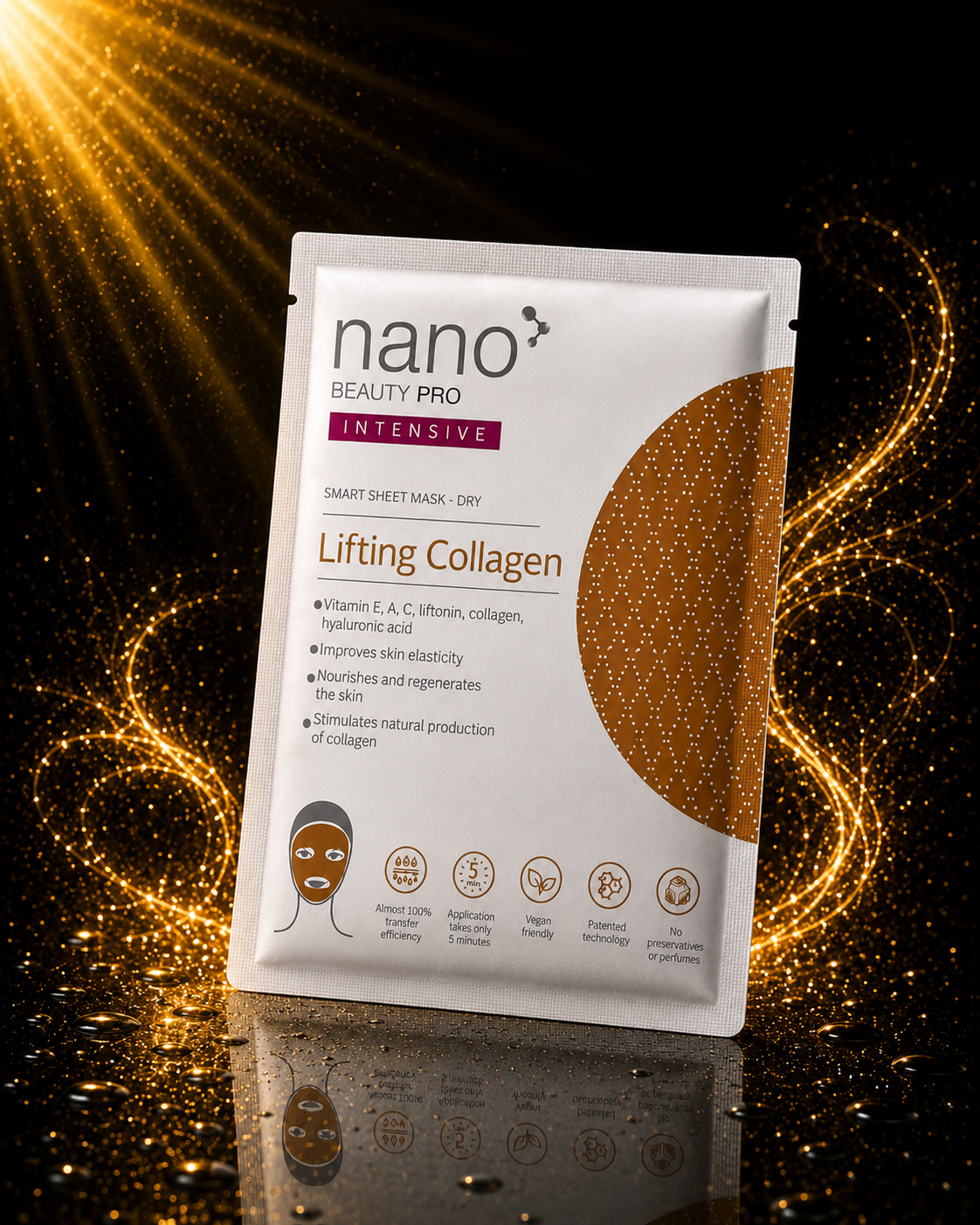 Nano Beauty Pro: Nanofiber and Collagen Face Mask with Intensive Lifting Effect